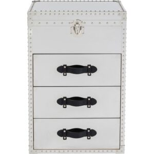 Wohnli Möbelsuche - Kommode mit 3 Schubladen und Spiegel aus Edelstahl und Holz