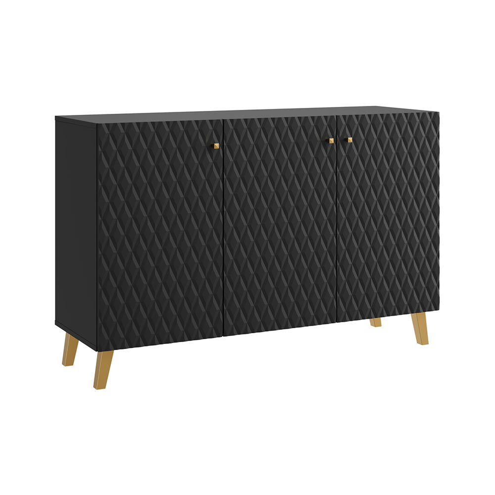 wohnli-moebel-suche-Kommode-mit-3D-Muster-aus-MDF-graphit-schwarz-190x32x39cm Wohnli Möbelsuche - Kommode mit 3D-Muster aus MDF