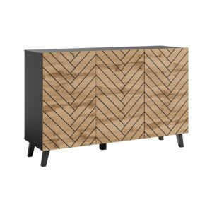 wohnli-moebel-suche-Kommode-mit-3D-Muster-aus-MDF-graphit-schwarz-Eiche-190x32x39cm Wohnli Möbelsuche - Kommode mit 3D-Muster aus MDF