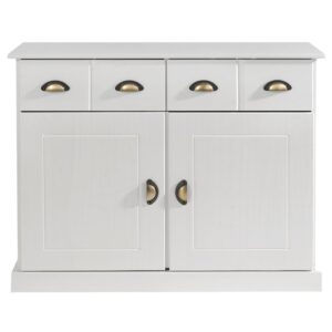 Wohnli Möbelsuche - Kommode mit 4 Schubladen 2 Türen aus Kiefer