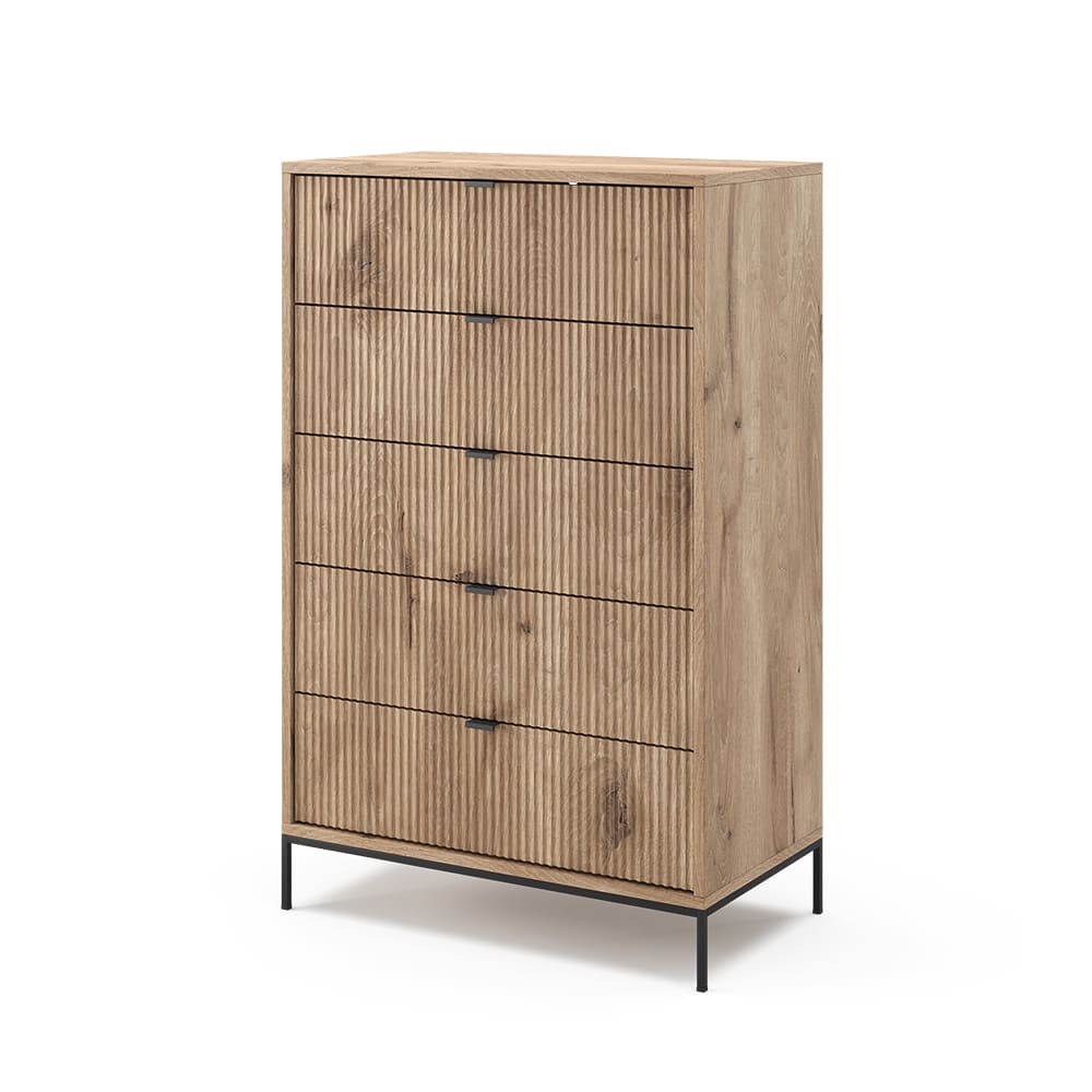 wohnli-moebel-suche-Kommode-mit-5-Schubladen-Viking-Oak-76-x-120cm Wohnli Möbelsuche - Kommode mit 5 Schubladen