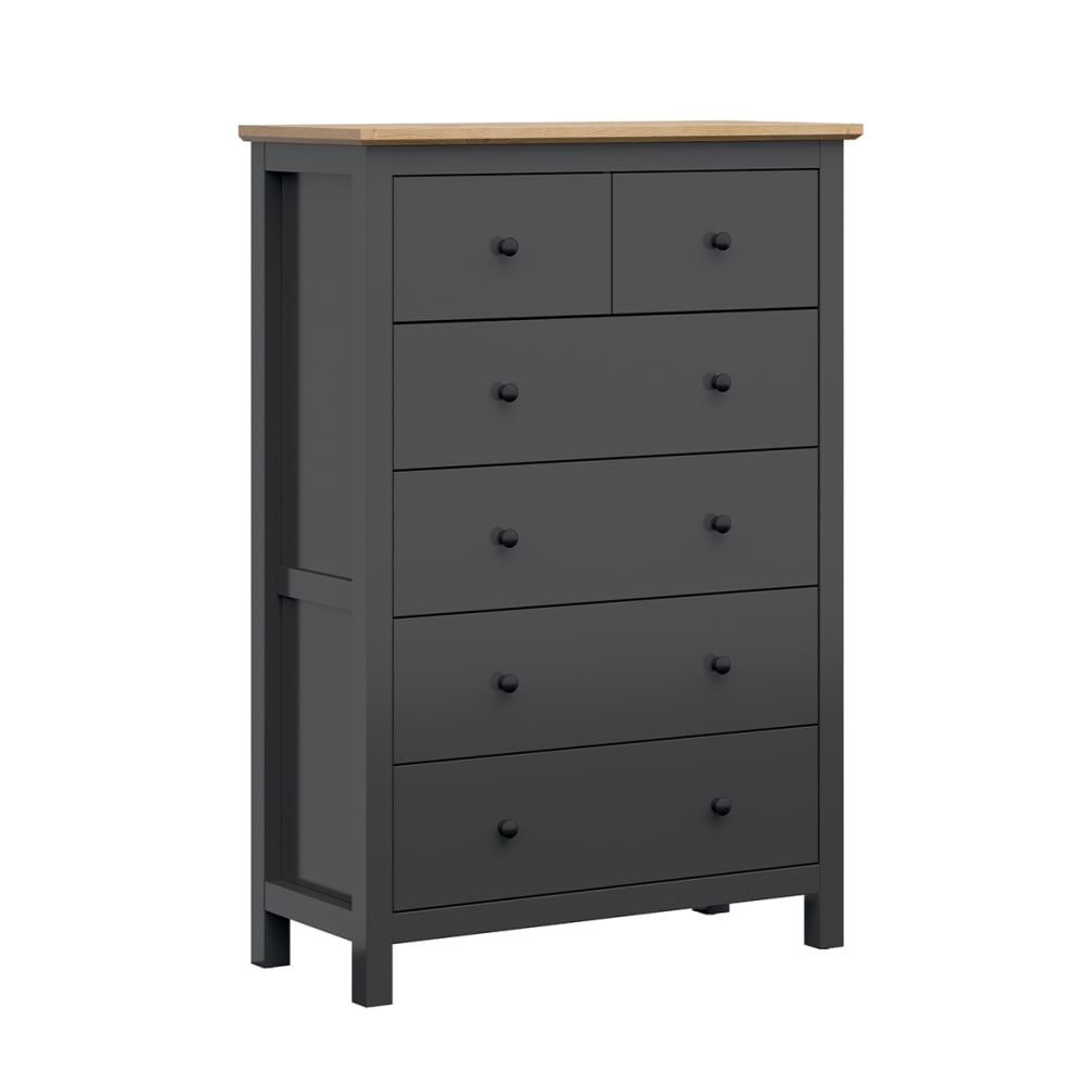 wohnli-moebel-suche-Kommode-mit-6-Schubladen-Grau-und-Holzoptik-101cm Wohnli Möbelsuche - Kommode mit 6 Schubladen
