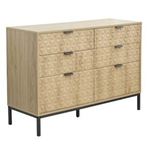 Wohnli Möbelsuche - Kommode mit 6 Schubladen aus MDF mit hellem Holzmelamindekor