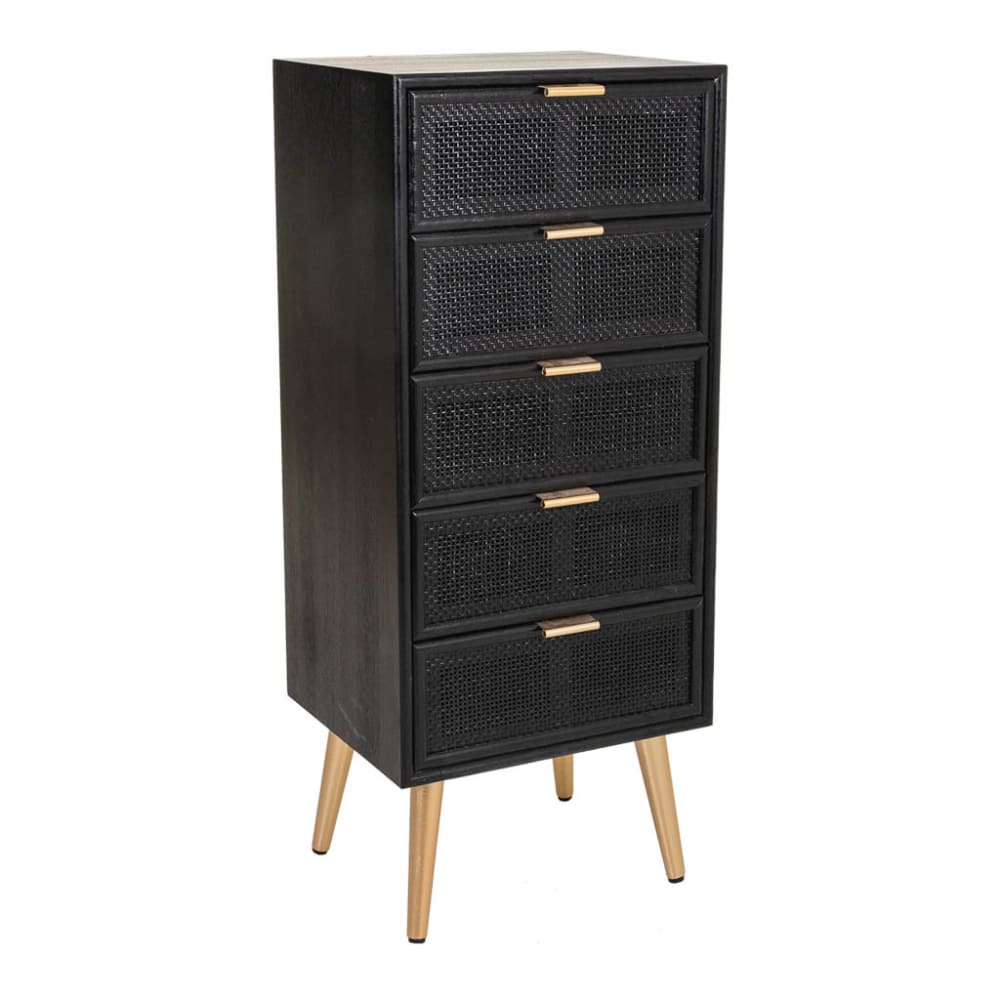 wohnli-moebel-suche-Kommode-mit-Gitter-aus-Holz-und-lackiert-42x365x1005-schwarz Wohnli Möbelsuche - Kommode mit Gitter aus Holz und lackiert