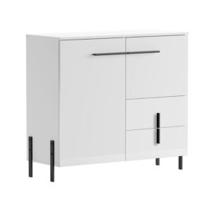 wohnli-moebel-suche-Kommode-mit-Tueren-Schubladen-aus-Spanplatte-MDF-weiss-100x40x91cm Wohnli Möbelsuche - Kommode mit Türen & Schubladen aus Spanplatte & MDF