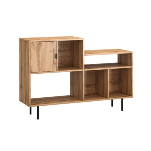 wohnli-moebel-suche-Kommode-mit-Tueren-offenen-Faechern-aus-Spanplatte-125x35x84cm-Eiche Wohnli Möbelsuche - Kommode mit Türen & offenen Fächern aus Spanplatte