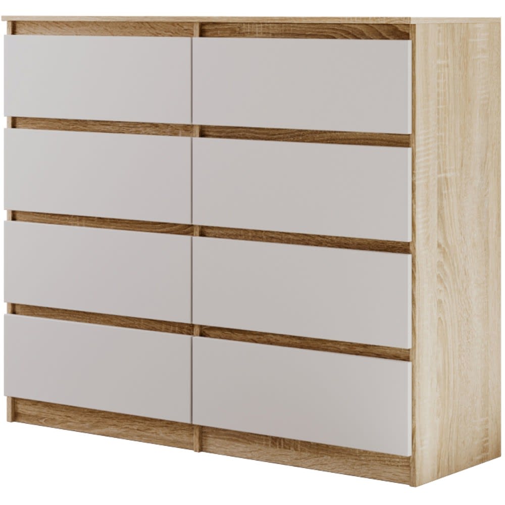 wohnli-moebel-suche-Kommode-mit-acht-Schubladen-eiche-Sonomaweiss-120-cm Wohnli Möbelsuche - Kommode mit acht Schubladen
