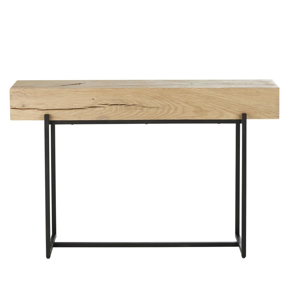 Wohnli Möbelsuche - Konsole aus Eiche und schwarzem Metall