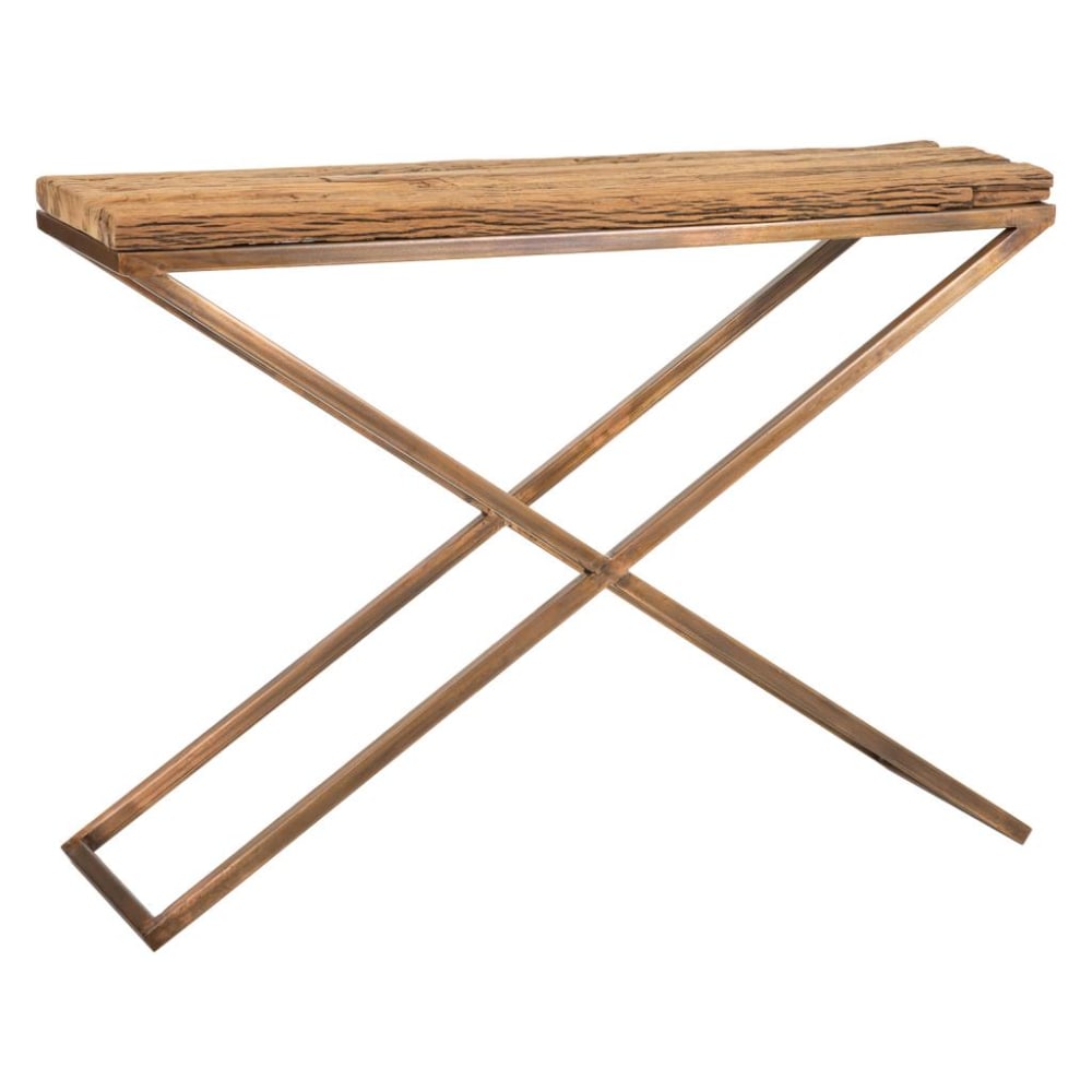 wohnli-moebel-suche-Konsole-aus-Holz-und-Metall-112x37x82-braun Wohnli Möbelsuche - Konsole aus Holz und Metall