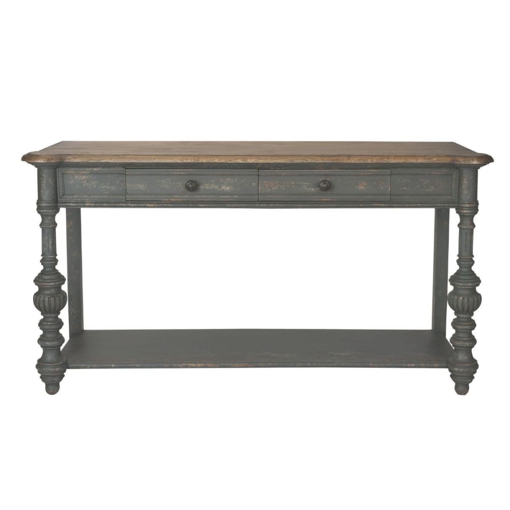 wohnli-moebel-suche-Konsole-aus-Kiefer-und-massiver-Eiche-schwarz-H85-cm Wohnli Möbelsuche - Konsole aus Kiefer und massiver Eiche