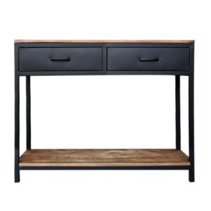 Wohnli Möbelsuche - Konsole aus Metall und Mangoholz mit 2 Schubladen