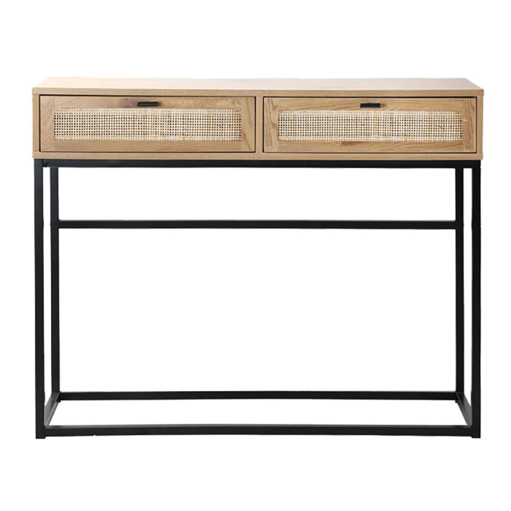 wohnli-moebel-suche-Konsole-aus-Rattan-mit-2-Schubladen-L100cm-Eicheneffect Wohnli Möbelsuche - Konsole aus Rattan mit 2 Schubladen L100cm - Eicheneffect