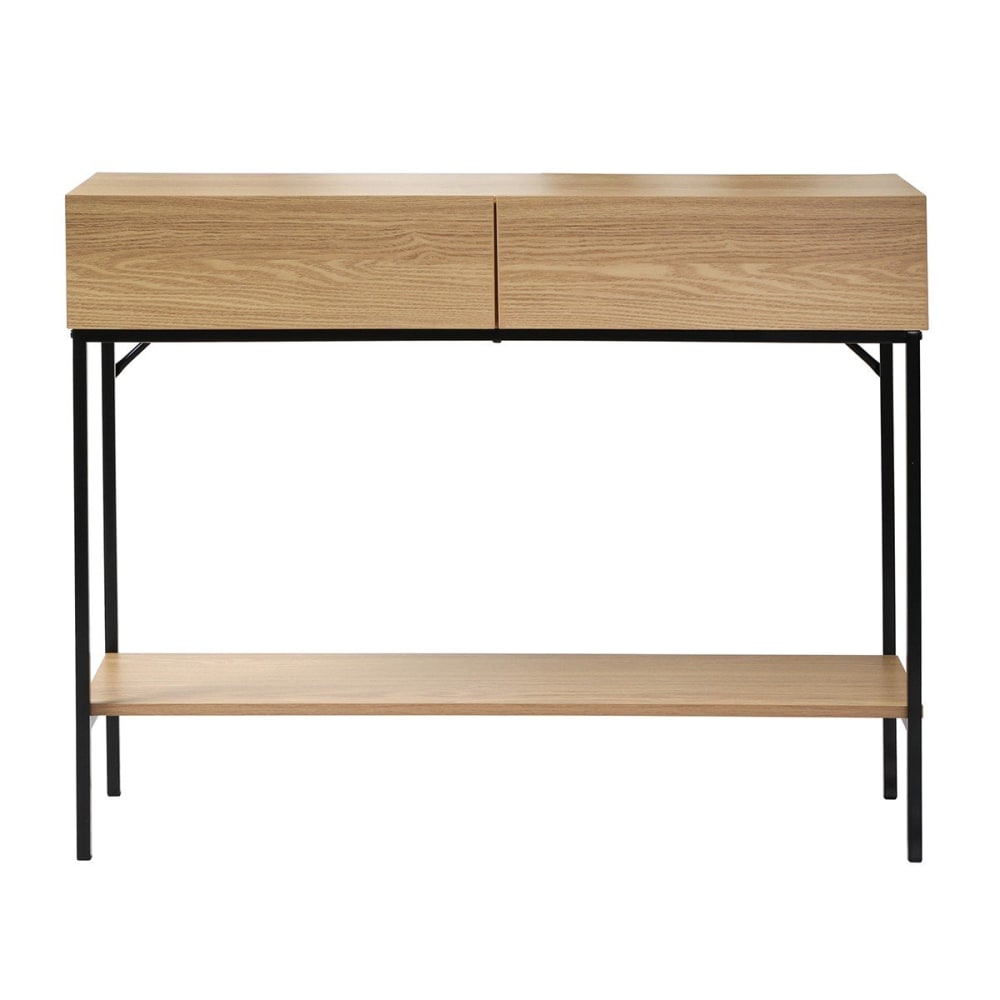 wohnli-moebel-suche-Konsole-mit-2-Schubladen-und-1-Regalboden-in-Eichenoptik-L100cm Wohnli Möbelsuche - Konsole mit 2 Schubladen und 1 Regalboden in Eichenoptik - L100cm