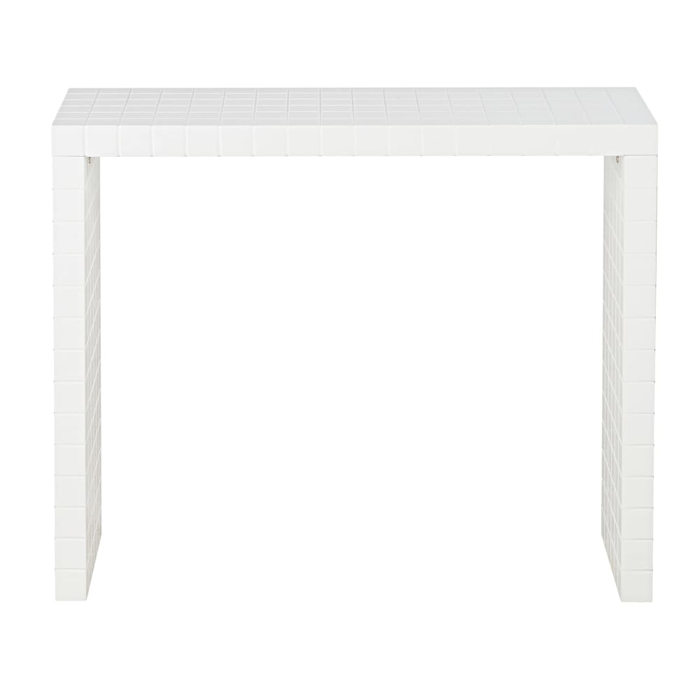 Wohnli Möbelsuche - Konsole mit weißen Relieffliesen