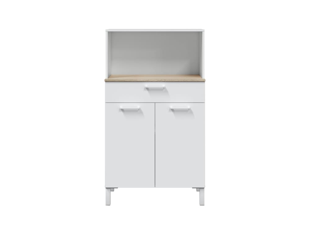 Wohnli Möbelsuche - Küchenbuffet mit 2 Türen und 1 Schublade - L72 x H126 cm - Weiß