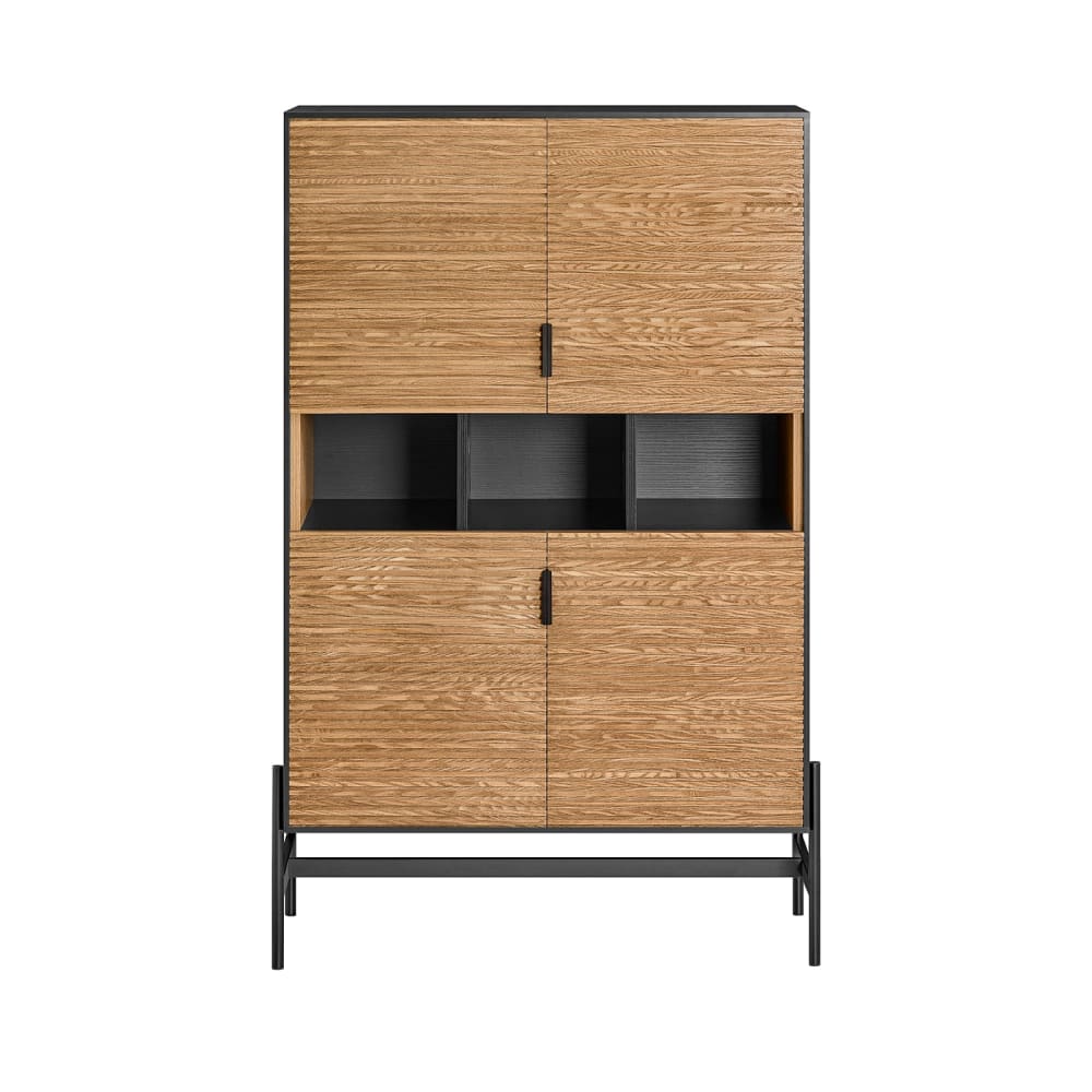 wohnli-moebel-suche-Kuechenschrank-aus-Holz-und-Metall-Schwarz-Natur Wohnli Möbelsuche - Küchenschrank aus Holz und Metall Schwarz-Natur