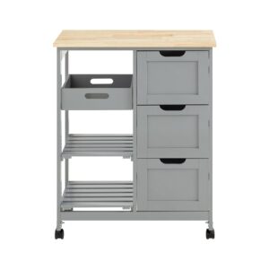wohnli-moebel-suche-Kuechenwagen-auf-Rollen-mit-3-Schubladen-und-3-Ablagen-Holz-Grau Wohnli Möbelsuche - Küchenwagen auf Rollen mit 3 Schubladen und 3 Ablagen Holz Grau