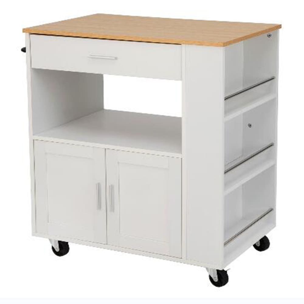wohnli-moebel-suche-Kuechenwagen-aus-Holz-75x46x88cm-Weiss Wohnli Möbelsuche - Küchenwagen aus Holz 75x46x88cm