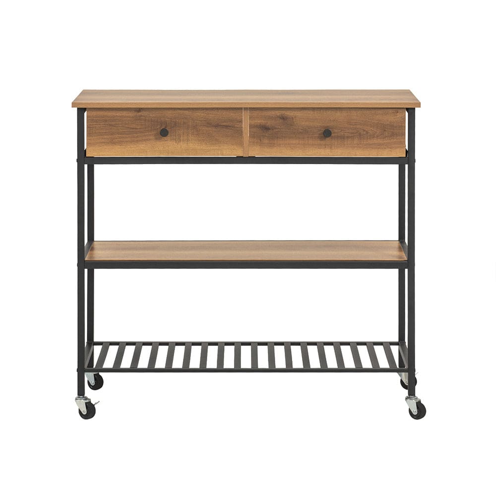 wohnli-moebel-suche-Kuechenwagen-mit-2-Schubladen-und-2-Ablagen-Holz-Metall-Vintagebraun Wohnli Möbelsuche - Küchenwagen mit 2 Schubladen und 2 Ablagen Holz Metall Vintagebraun