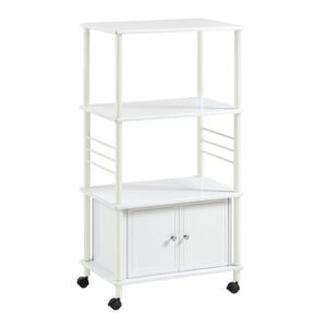 Wohnli Möbelsuche - Küchenwagen mit 3 Ablagen und 2 Türen Holz Metall Weiß