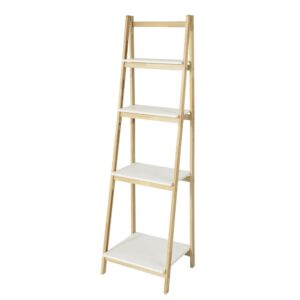 Wohnli Möbelsuche - Leiterregal mit 4 Böden klappbar Holz Natur