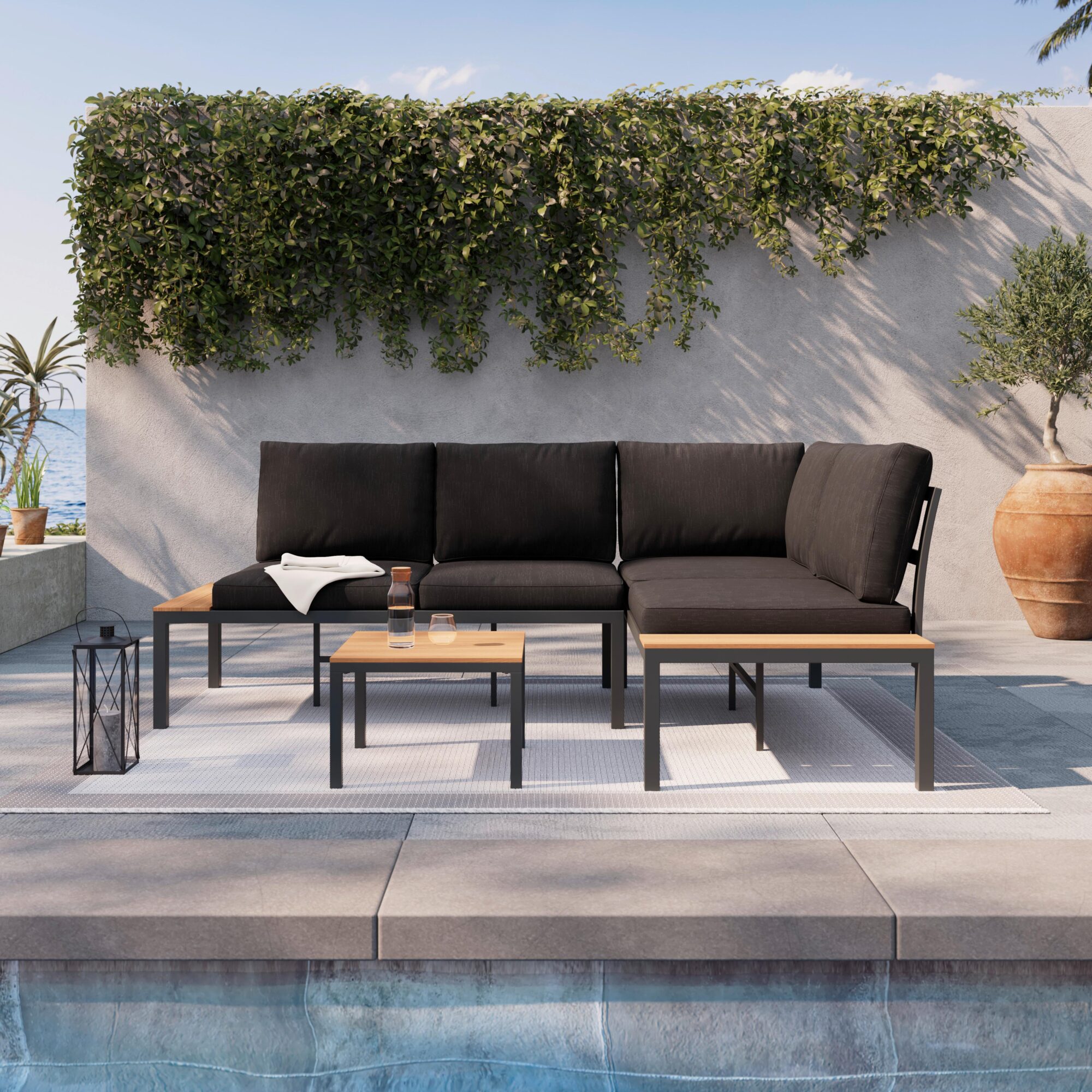 wohnli-moebel-suche-Loungegarnitur-Set-Arianna-Schwarz-MetallOutdoorstoff Wohnli Möbelsuche - Loungegarnitur-Set Arianna Schwarz Metall/Outdoorstoff