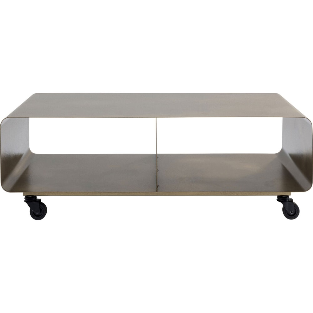 wohnli-moebel-suche-Lowboard-mit-2-Faechern-aus-Stahl-rollbar-bronze Wohnli Möbelsuche - Lowboard mit 2 Fächern aus Stahl