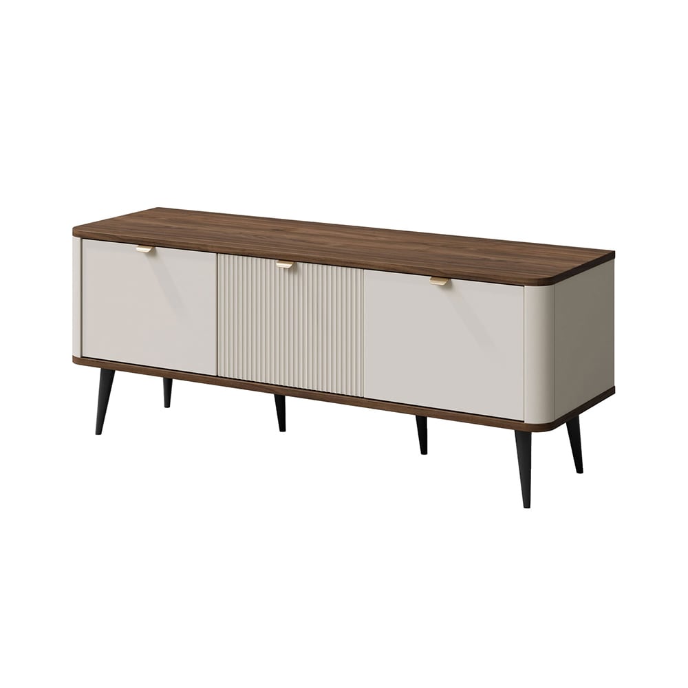 wohnli-moebel-suche-Lowboard-mit-3-Klappen-aus-MDF-130x40x52cm-Kaschmir-Walnuss Wohnli Möbelsuche - Lowboard mit 3 Klappen