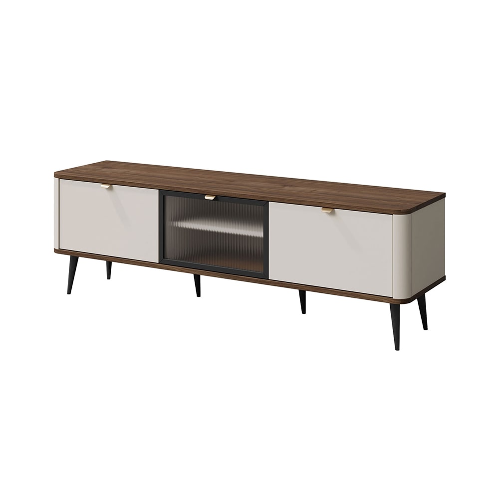 wohnli-moebel-suche-Lowboard-mit-3-Tueren-aus-MDF-160x40x52cm-Kaschmir-Walnuss Wohnli Möbelsuche - Lowboard mit 3 Türen