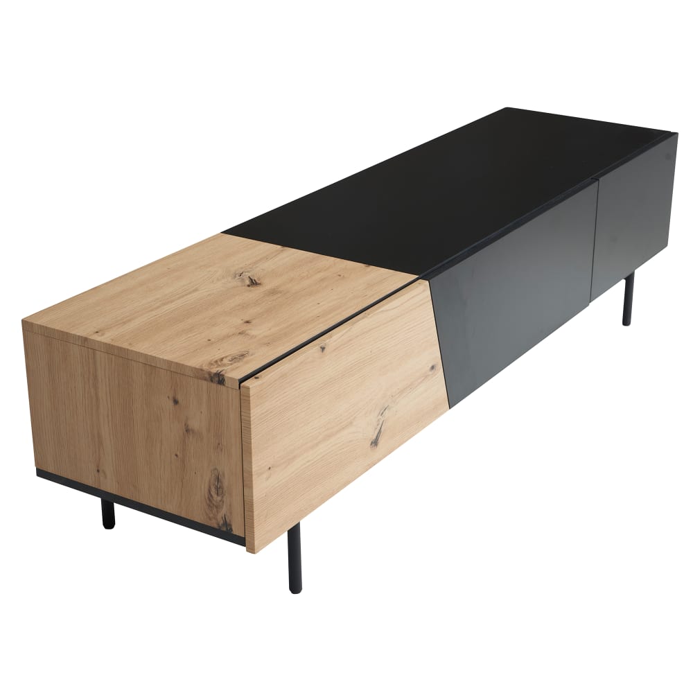 wohnli-moebel-suche-Lowboard-mit-Schublade-aus-Spanplatte-Schwarz Wohnli Möbelsuche - Lowboard mit Schublade aus Spanplatte