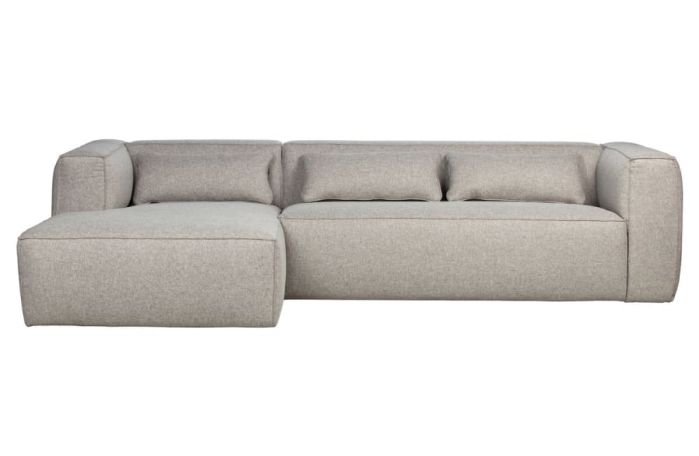 Wohnli Möbelsuche - Ecksofa links 5-Sitzer aus grauem Stoff