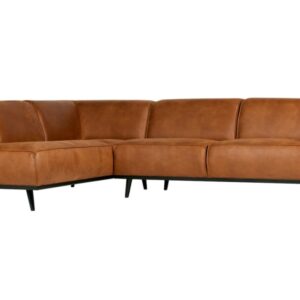 wohnli-moebel-suche-M20010899-1 Ecksofa links 4-Sitzer Öko Leder braun 274x77x210cm Leder Braun WOOOD Sofas und Sessel Sofas Ecksofas