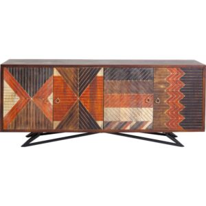 wohnli-moebel-suche-M20021739 Wohnli Möbelsuche - Sideboard mit 4 Türen aus Massivholz im Ethno-Stil