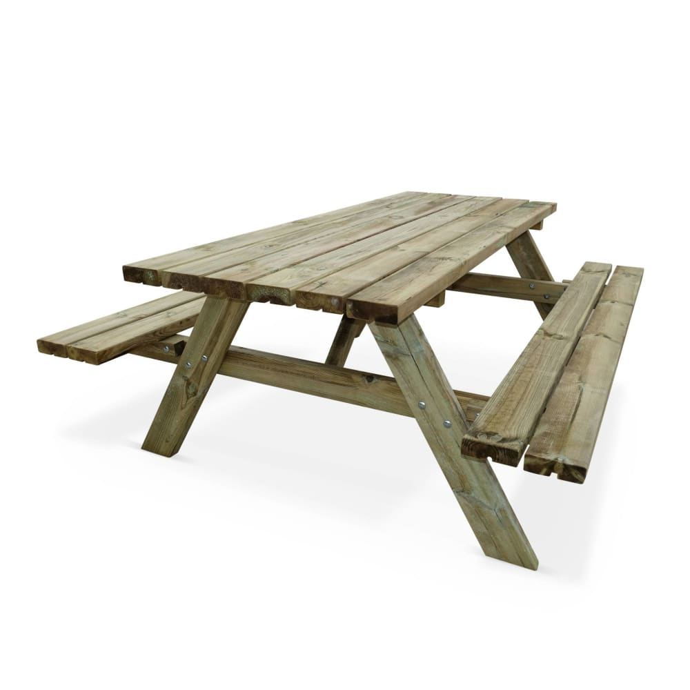 Wohnli Möbelsuche - Picknicktisch 180 cm mit klappbaren Holzbänken