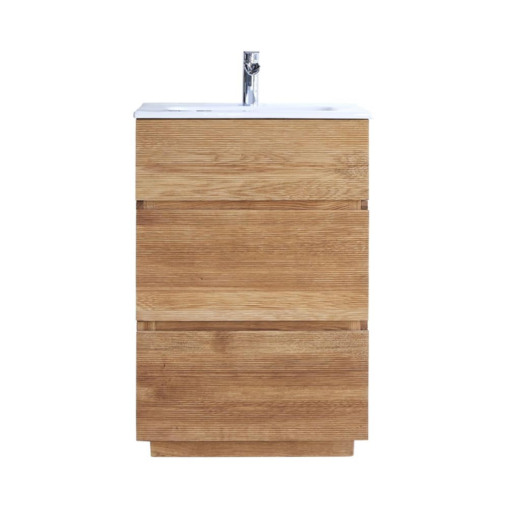 Wohnli Möbelsuche - Badezimmermöbel aus massiver Eiche und Keramik 60 cm