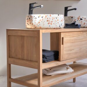 120x80x47cm Holz Beige Tikamoon Möbel Badezimmermöbel Badezimmerschränke