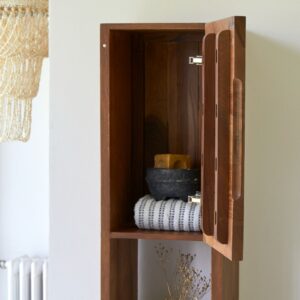 Hochschrank aus massivem Palisanderholz 30x147x30cm Holz Braun Tikamoon Möbel Badezimmermöbel Bad-Hochschränke