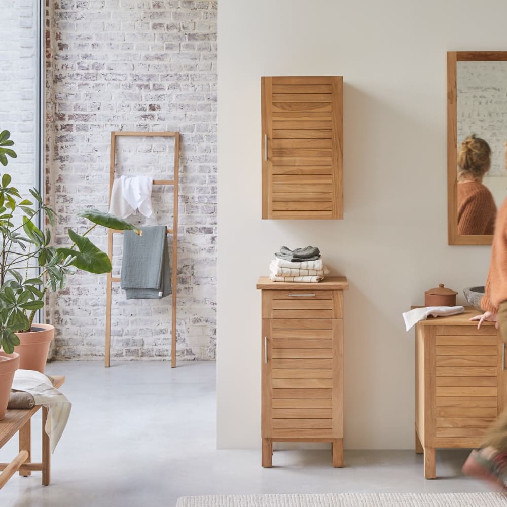 Wohnli Möbelsuche - Badmöbel-Set aus massivem Teakholz