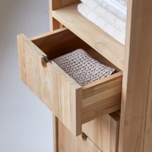 40x180x35cm Holz Beige Tikamoon Möbel Badezimmermöbel Bad-Hochschränke