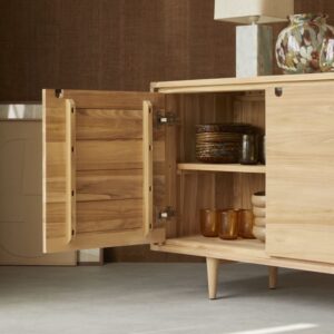 wohnli-moebel-suche-M20026495-1 Buffet aus massivem Teakholz 145 cm 145x76x45cm Holz Beige Tikamoon Möbel Esszimmermöbel Sideboards, Highboards & niedrige Anrichten