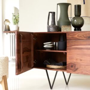 wohnli-moebel-suche-M20026496-1 Buffet aus massivem Palisanderholz 175 cm 175x75x45cm Holz Braun Tikamoon Möbel Esszimmermöbel Sideboards, Highboards & niedrige Anrichten