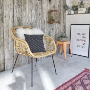 wohnli-moebel-suche-M20027641-1 Sessel aus Rattan und Metall 64x92x74cm Rattan Beige BERAH GETAH Sofas und Sessel Sessel, Poufs und Fußbänke Sessel