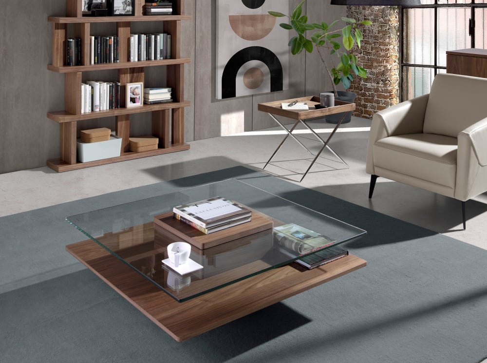 100x35x100cm Glas Braun Angel Cerda Möbel Wohnzimmermöbel Couchtische