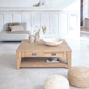 120x42x120cm Holz Beige BERAH GETAH Möbel Wohnzimmermöbel Couchtische