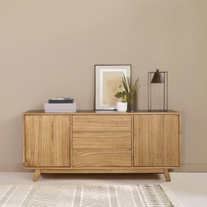 Kommode aus Mindy-Holz 160 cm 160x70x160cm Holz Beige BERAH GETAH Möbel Schlafzimmermöbel Kommoden