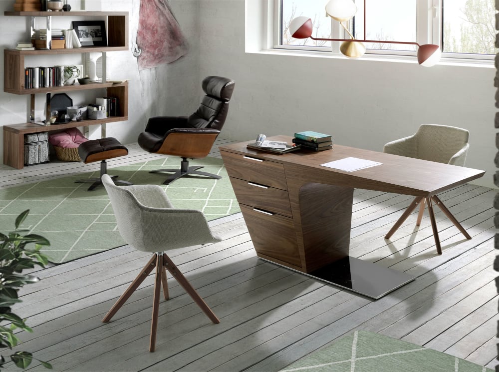 wohnli-moebel-suche-M20028154-1 Bürotisch aus Walnussholz 60x76x150cm Holz Braun Angel Cerda Möbel Büromöbel Schreibtische