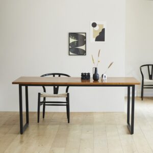 Tisch aus massivem Teakholz und Metall 8 Pers. 180x73x180cm Holz Beige BERAH GETAH Möbel Esszimmermöbel Esstische