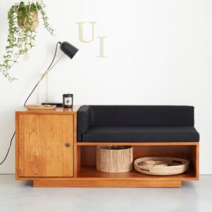 wohnli-moebel-suche-M20028512-1 Eingangsbank aus Mindi-Holz 120 cm 120x60x120cm Holz Beige BERAH GETAH Möbel Flurmöbel Dielenbänke