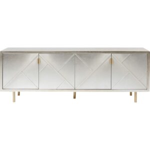 Wohnli Möbelsuche - Sideboard mit 4 Türen und Metallic-Finish aus Holz und Stahl