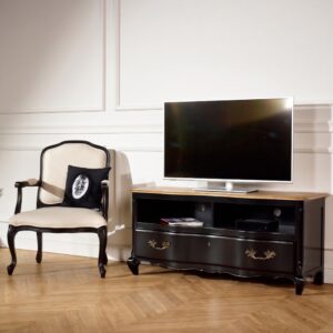 wohnli-moebel-suche-M20029113-1 TV-Möbel Schwarz 130x60x48cm Holz Schwarz Robin des Bois Möbel Wohnzimmermöbel TV-Möbel